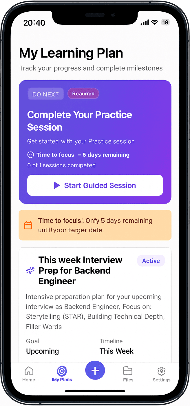 AI interview Prep Screen